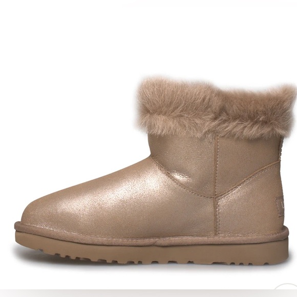 UGG Classic Fluff Pin Mini Boot, Antique Pearl - Picture 2 of 11
